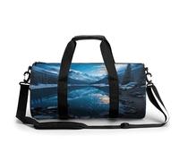 Gym Bag Many Sushi Food Duffel Bag for Men Women Overnight Bag with Shoe Compartment Workout Bags, Moraine Lake in a starry winter night, 17.7in/9in/9in, Art Deco