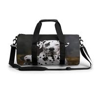 Gym Bag Men & Women Sport Gym Fitness Tote Cylindrical Border Collie Printed Waterproof Shoulder, Dalmatian Dog, 17.7in/9in/9in, Printing