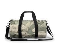 Gym Bag Men & Women Sport Gym Fitness Tote Cylindrical Complex Patterns Printed Waterproof Shoulder, Simple Strokes of Plants, 17.7in/9in/9in, Printing