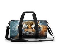 Gym Bag Men & Women Sport Gym Fitness Tote Cylindrical Dart Board Printed Waterproof Shoulder, Cool tiger, 17.7in/9in/9in, Printing