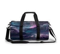 Gym Bag Men & Women Sport Gym Fitness Tote Cylindrical Sitting on A Branch Printed Waterproof Shoulder, Blue and Purple Swirl, 17.7in/9in/9in, Printing