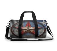 Gym Bag Men & Women Sport Gym Fitness Tote Cylindrical Sport Motorcycle Printed Waterproof Shoulder, American Wastern Texas Star, 17.7in/9in/9in, Printing