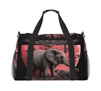 Gym Bag Moon Elephant Duffel Bag for Men Women Overnight Bag with Shoe Compartment Travel Workout Bags