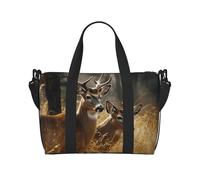 Gym Bag Nature Wild Animal Deers Duffel Bag for Men Women Travel Overnight Bag with Shoe Compartment Workout Bags