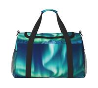 Gym Bag Northern Lights Duffel Bag for Men Women Overnight Bag with Shoe Compartment Travel Workout Bags