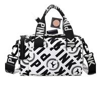 Gym Bag - Nylon, 9.45x6.3x6.3in Travel Bag Lightweight And Multi-Pocket | Convertible And Compact Design, Small Sports Duffle For Gym, Travel, Office, Outdoor Activities, White, verwijzen naar de
