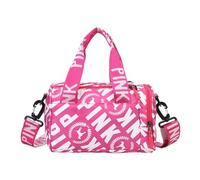 Gym Bag - Nylon, 9.45x6.3x6.3in Travel Bag Lightweight And Multi-Pocket | Convertible And Compact Design, Small Sports Duffle For Gym, Travel, Office, Outdoor Activities, Hot Pink, verwijzen naar de