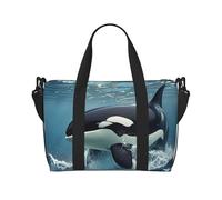 Gym Bag Orca Killer Whale Duffel Bag for Men Women Travel Overnight Bag with Shoe Compartment Workout Bags