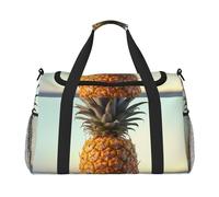 Gym Bag Pineapple Fruit Duffel Bag for Men Women Overnight Bag with Shoe Compartment Travel Workout Bags
