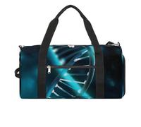 Gym Bag Shih Tzu Dog Duffel Bag for Men Women Overnight Bag with Shoe Compartment Workout Bags, Science Gene Strand, One Size, Art Deco