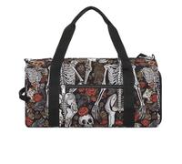 Gym Bag Skeletons Where Souls Meet Printed Duffle Bag Yoga Bag Printed Backpack Duffel Bag Small Gym Bag, style, One Size, Gym Bag