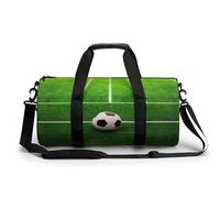 Gym Bag Small Animals Duffel Bag for Men Women Overnight Bag with Shoe Compartment Workout Bags, Grass Field Soccer Playground, 17.7in/9in/9in, Art Deco