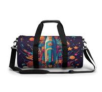 Gym Bag Space Rocket Printed Backpack Duffle Bag Yoga Bag with Dry Wet Separated Pocket, style, 17.7in/9in/9in