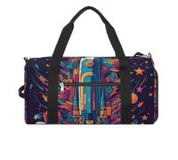 Gym Bag Space Rocket Printed Duffle Bag Yoga Bag Printed Backpack Duffel Bag Small Gym Bag, style, One Size, Gym Bag