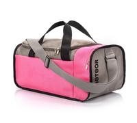 Sports Bag Gym Holdall Men Women Duffel Shoulder Fitness Bag Swimming Pool Bag Travel Holiday Strap Cabin Luggage Weekender Overnight Camping Small 20L Large 40L (Grey/Pink, 20 L)