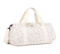 Gym Bag Sports Duffle Bags with Wet Pocket Weekender Overnight Bag with Waterproof Shoe Pouch and Air Hole for Girls Kids Women Foldable Travel Bags, Bow Pink