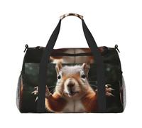 Gym Bag Squirrel Funny Animal Duffel Bag for Men Women Overnight Bag with Shoe Compartment Travel Workout Bags