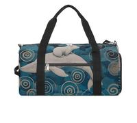 Gym Bag Standing in The Field Duffel Bag for Men Women Overnight Bag with Shoe Compartment Workout Bags, Whales and White Bears, One Size, Art Deco