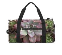 Gym Bag The Silent Monkey Duffel Bag for Men Women Overnight Bag with Shoe Compartment Workout Bags, Succulent Botanical, One Size, Art Deco