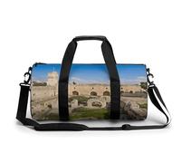 Gym Bag, The Tower of David Printed Gym Bag,cylinder Gym Bag,sports Luggage Bag,weekend Luggage Bag, The Tower of David, 17.7in/9in/9in, Stylish