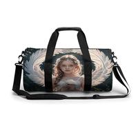 Gym Bag Travel Arches National Park-standard Duffel Bag with Compartment Workout Bag Overnight Bag for Women Men, angel feathers, 17.7in/9in/9in