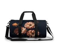 Gym Bag Travel Aurora Lights Duffel Bag with Compartment Workout Bag Overnight Bag for Women Men, Beautiful Retro Flowers, 17.7in/9in/9in