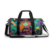 Gym Bag Travel Fire And Water Phoenix Duffel Bag with Compartment Workout Bag Overnight Bag for Women Men, Magic Witch Witchcraft Bohemian, 17.7in/9in/9in