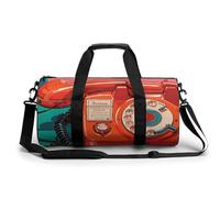 Gym Bag Travel Firefighter Fireman Duffel Bag with Compartment Workout Bag Overnight Bag for Women Men, England UK Retro London Telephones, 17.7in/9in/9in