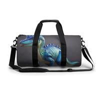 Gym Bag Travel Ghosts Dance with Magic Duffel Bag with Compartment Workout Bag Overnight Bag for Women Men, Green Dinosaur Style, 17.7in/9in/9in