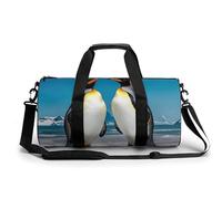 Gym Bag Travel Golden Retriever Dogs Puppies Pets Duffel Bag with Compartment Workout Bag Overnight Bag for Women Men, Happy Penguins, 17.7in/9in/9in