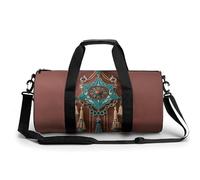 Gym Bag Travel Music Graffiti Style Duffel Bag with Compartment Workout Bag Overnight Bag for Women Men, Mid Century Modern Retro with Drop Shapes, 17.7in/9in/9in