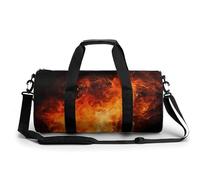 Gym Bag Travel New York City Duffel Bag with Compartment Workout Bag Overnight Bag for Women Men, Roaring Flame, 17.7in/9in/9in