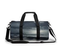 Gym Bag Travel New York City Duffel Bag with Compartment Workout Bag Overnight Bag for Women Men, Stormy Sea, 17.7in/9in/9in