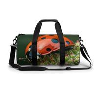 Gym Bag Travel Strawberry Pattern Duffel Bag with Compartment Workout Bag Overnight Bag for Women Men, red ladybug Dasisy, 17.7in/9in/9in