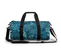 Gym Bag Travel Wolves And Dream Catchers Duffel Bag with Compartment Workout Bag Overnight Bag for Women Men, Green Sea Blue Seaweed, 17.7in/9in/9in