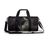 Gym Bag Travel World Geography Map Duffel Bag with Compartment Workout Bag Overnight Bag for Women Men, Hacker, 17.7in/9in/9in