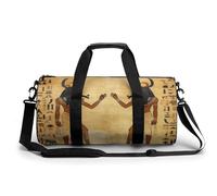 Gym Bag Travel World Geography Map Duffel Bag with Compartment Workout Bag Overnight Bag for Women Men, Ancient Egyptian, 17.7in/9in/9in