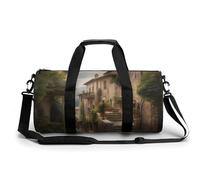 Gym Bag Travel World Geography Map Duffel Bag with Compartment Workout Bag Overnight Bag for Women Men, Italy Tuscan, 17.7in/9in/9in