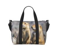 Gym Bag Two Prairie Dogs Duffel Bag for Men Women Travel Overnight Bag with Shoe Compartment Workout Bags