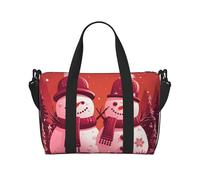 Gym Bag Two Snowmen Together Duffel Bag for Men Women Travel Overnight Bag with Shoe Compartment Workout Bags