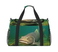 Gym Bag Underwater Catfish Duffel Bag for Men Women Overnight Bag with Shoe Compartment Travel Workout Bags