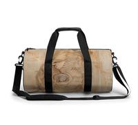 Gym Bag Wild Elk Duffel Bag for Men Women Overnight Bag with Shoe Compartment Workout Bags, Large Circular Crack, 17.7in/9in/9in, Art Deco