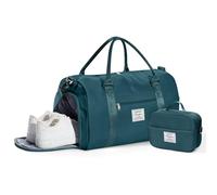Gym Bag Womens,Travel Duffel Carry on Bag Sport Tote Bag Weekend Overnight Bag, B10 Peacock Blue(With Toiletry Bag), Gym Bag +Toiletry Bag