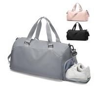 Gym Bag Womens,Travel Duffel Carry on Bag Sport Tote Bag Weekend Overnight Bag, E12-Grey, 48 x 27.5 x 20 cm / 18.89 x 10.82 x 7.87 inches, Gym Bag