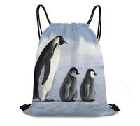 Gym Bagdrawstring Backpack For Men Picnic Travel 36X42Cm Portable Unisex Bags Penguin Family