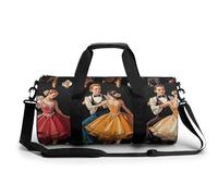 Gym Bags Small American And Brazilian Flags Duffel Bag Overnight Bag with Shoe Compartment Carryon Bag for Men Women, Ballroom Dance Small Pattern, 17.7in/9in/9in, Art Deco
