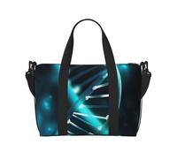 Gym Bags Small Baseball on Wooden Duffel Bag Overnight Bag with Shoe Compartment Carryon Bag for Men Women, Science Gene Strand, One Size