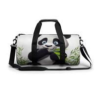 Gym Bags Small Black And White Doodle Tiger Duffel Bag Overnight Bag with Shoe Compartment Carryon Bag for Men Women, Cute panda, 17.7in/9in/9in, Art Deco