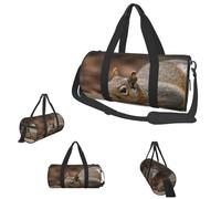 Gym Bags Small Blue butterfly Duffel Bag Overnight Bag with Shoe Compartment Carryon Bag for Men Women, Squirrel Just Laying, One Size
