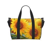 Gym Bags Small Color owl pattern Duffel Bag Overnight Bag with Shoe Compartment Carryon Bag for Men Women, Sunflower Flowers, One Size